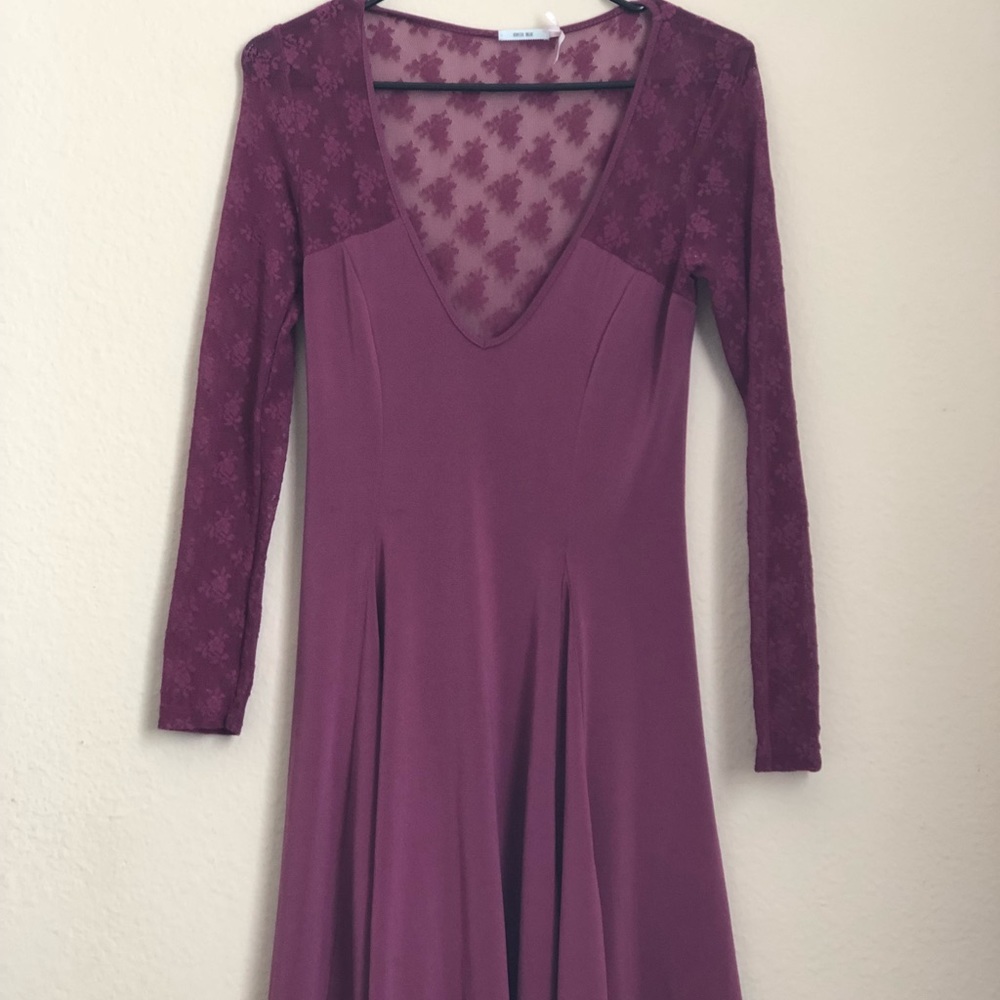 Purple Long Sleeve Dress